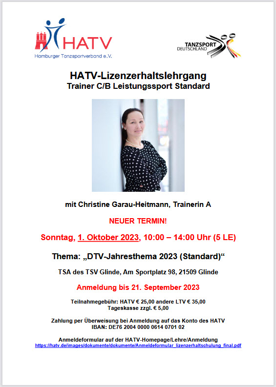 Christine Garau-Heitmann HATV-Lizenzerhaltslehrgang am 01.10.2023